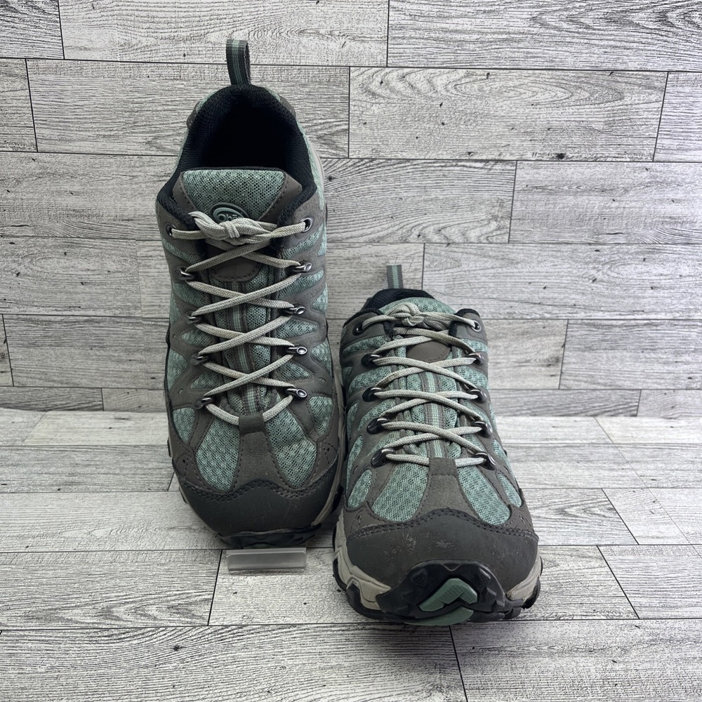 Oboz Luna Low Green Gray Trail Hiking Shoes Women Size 7‎